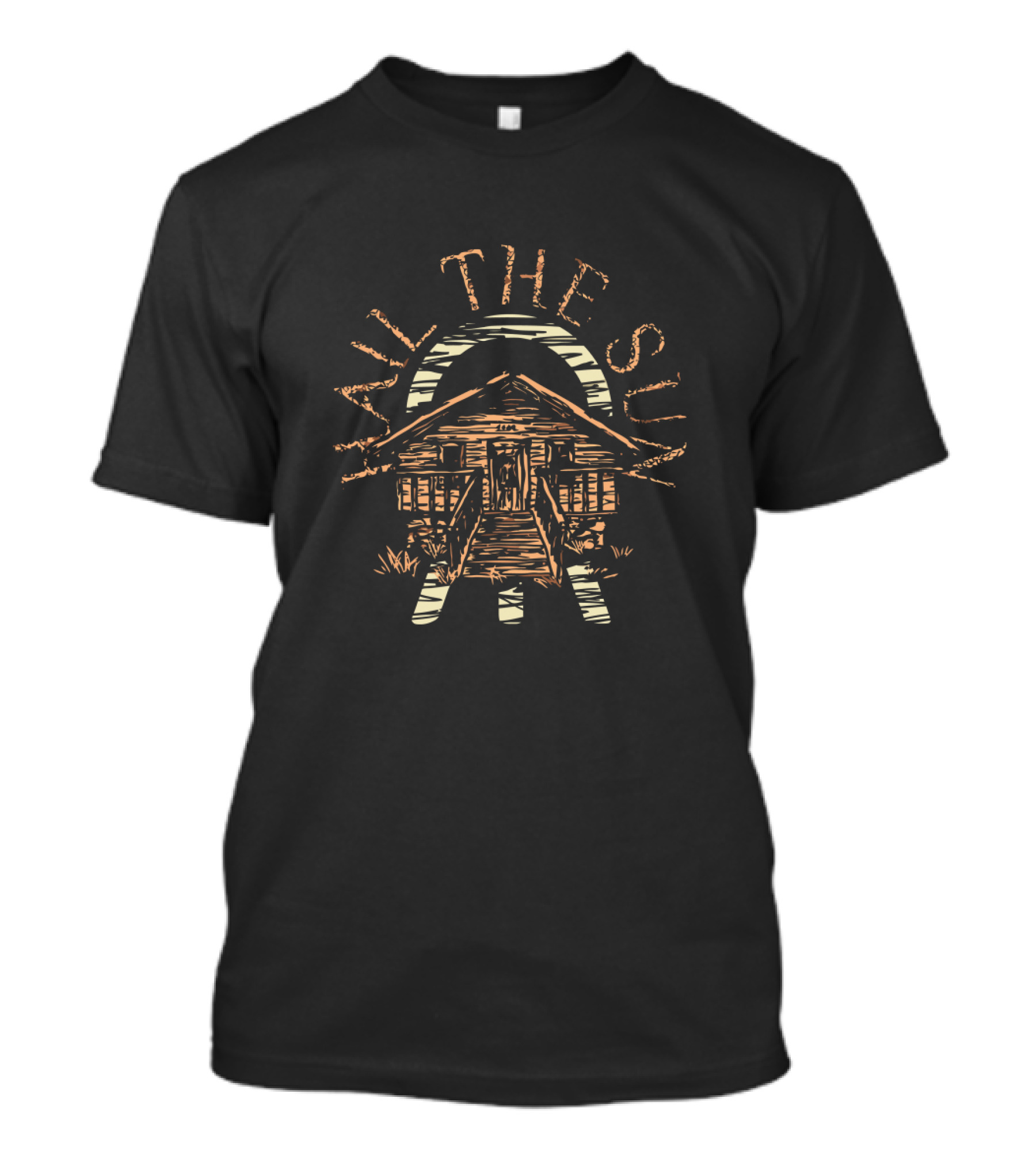 Hail The Sun Rustic Cabin Circle Graphics T-Shirt