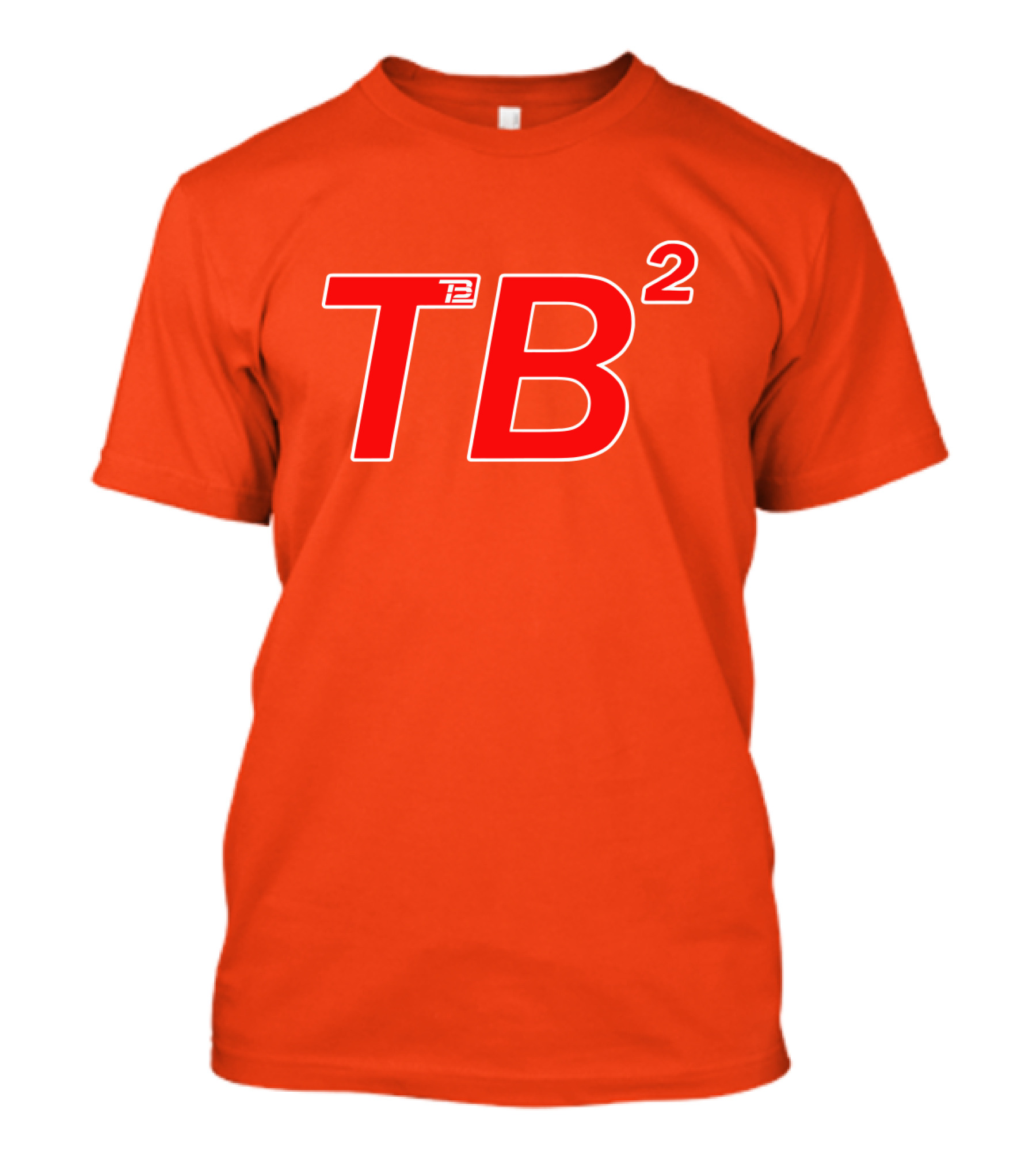 TB² TB12 Red And White Icon On Orange Background T-Shirt