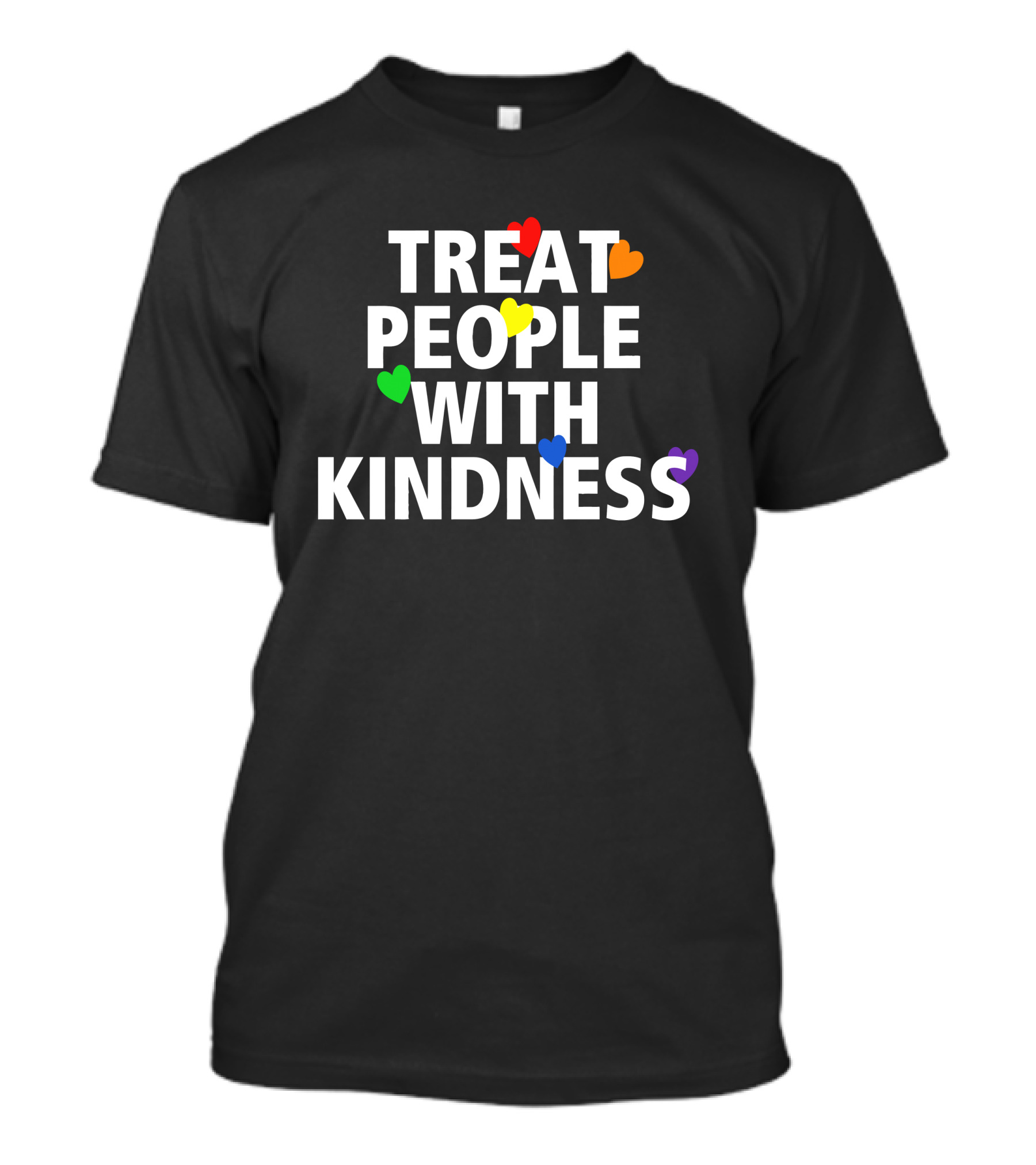 Treat People With Kindness Rainbow Hearts T-Shirt