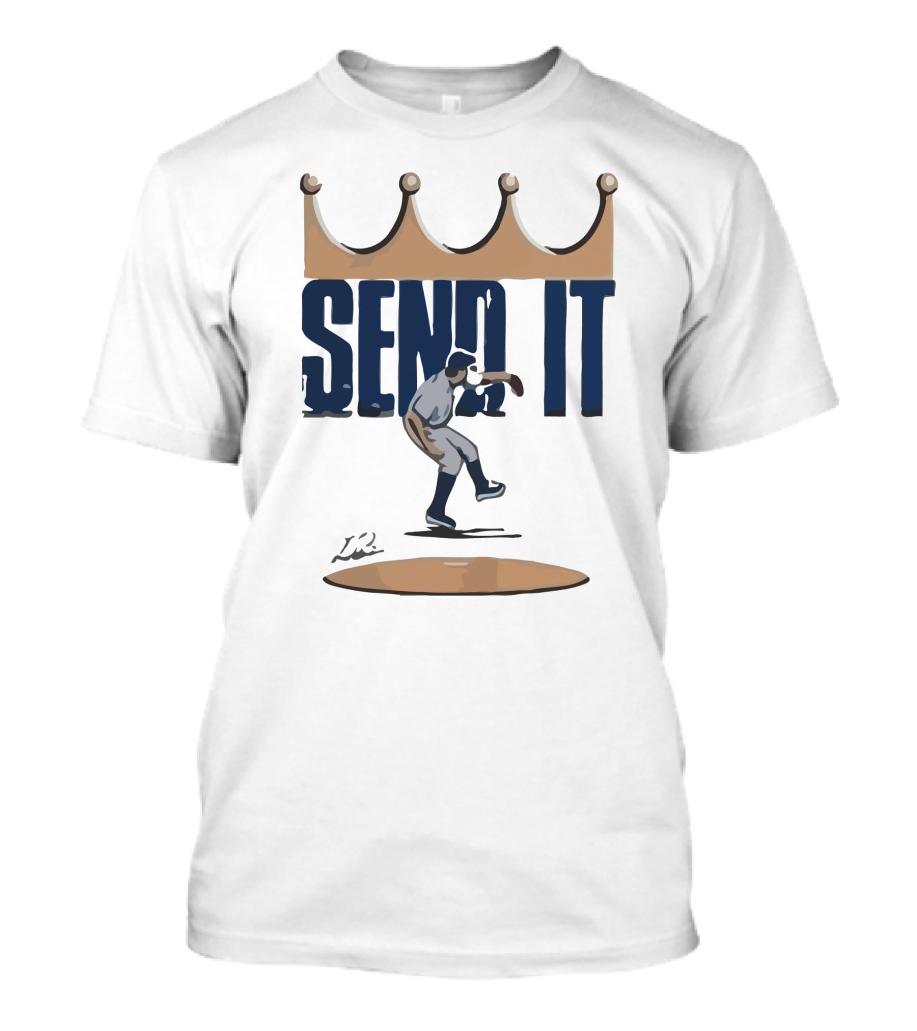Send It Baseball Crown Pitcher T-Shirt