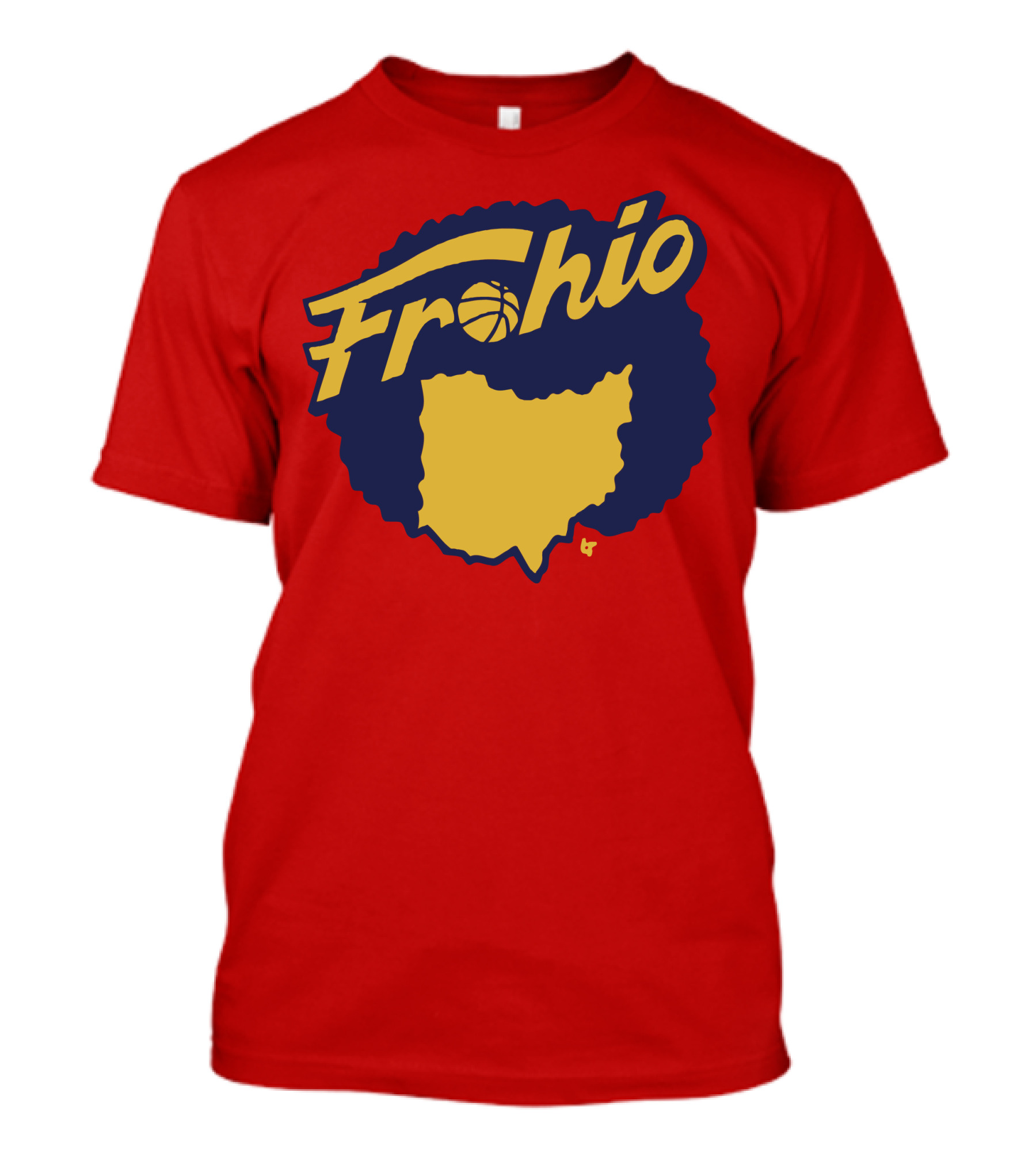 Frohio Ohio Basketball Map Silhouette Red T-Shirt
