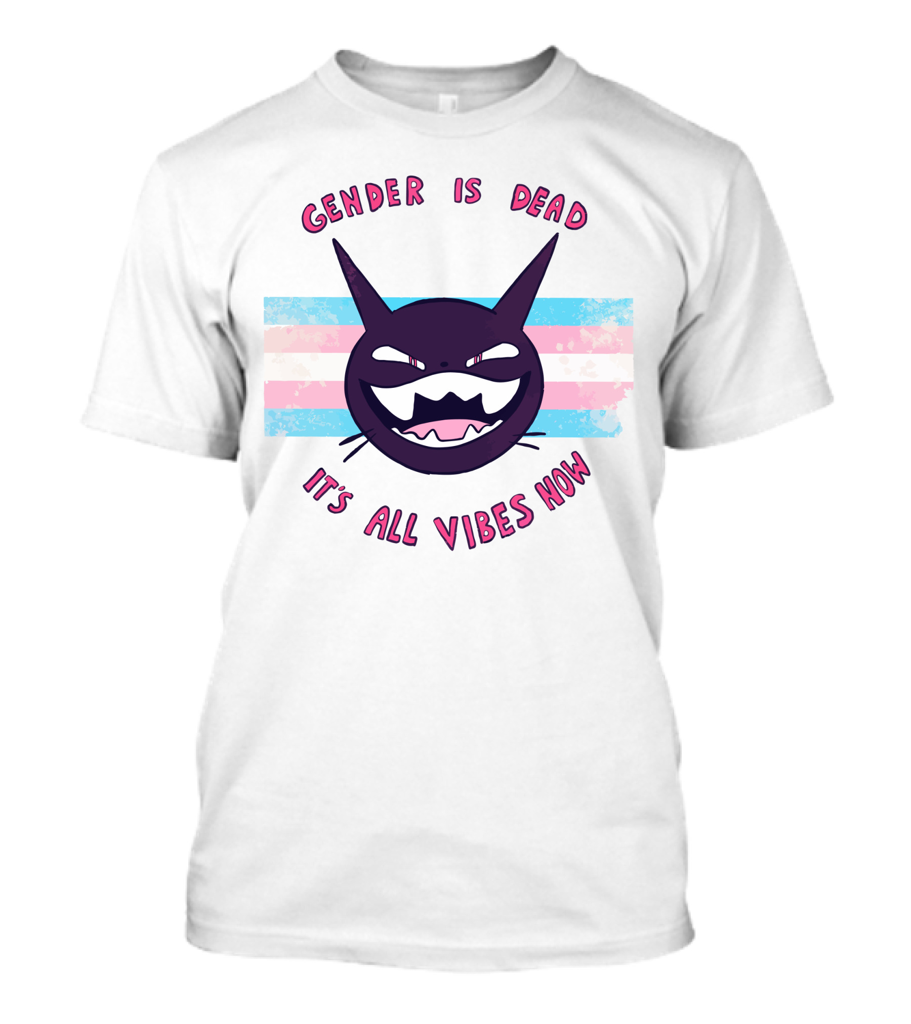 Gender Is Dead It's All Vibes Now Trans Flag Ghost Face T-Shirt