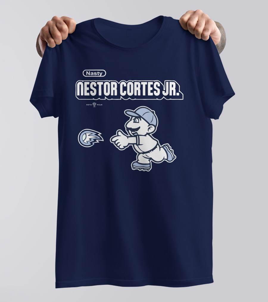 Nasty Nestor Cortes Jr. Cartoon Baseball New York Roto Wear T-Shirt