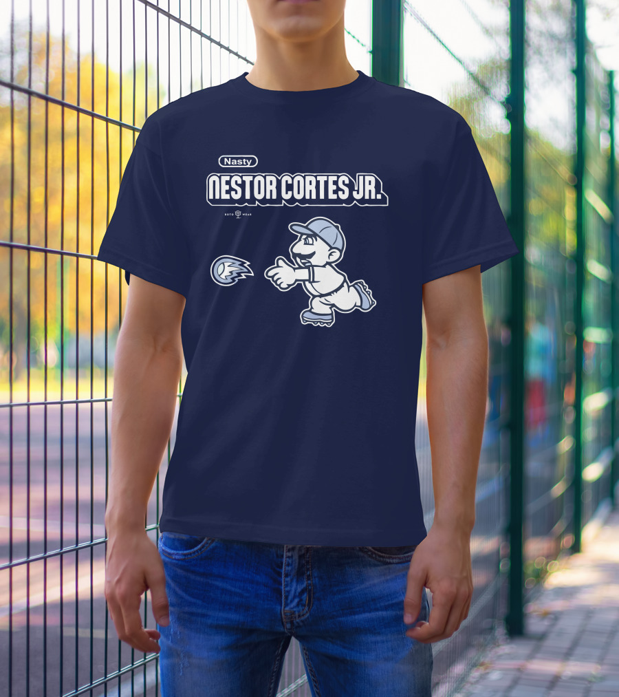 Nasty Nestor Cortes Jr. Cartoon Baseball New York Roto Wear T-Shirt