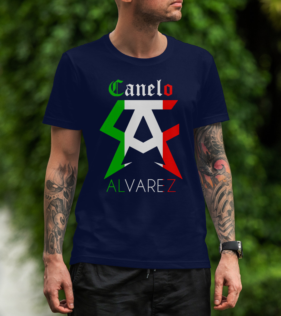 Canelo Alvarez Logo Mexican Flag Colors CA Initials T-Shirt
