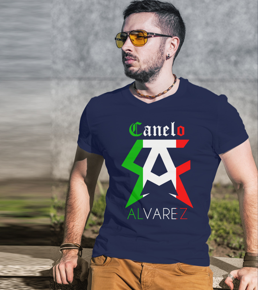 Canelo Alvarez Logo Mexican Flag Colors CA Initials T-Shirt