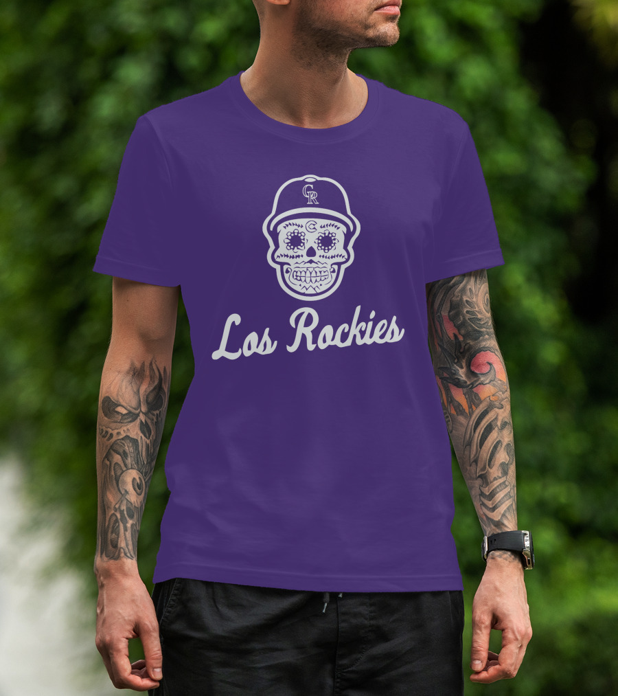 Los Rockies Calavera Sugar Skull Baseball Hat T-Shirt