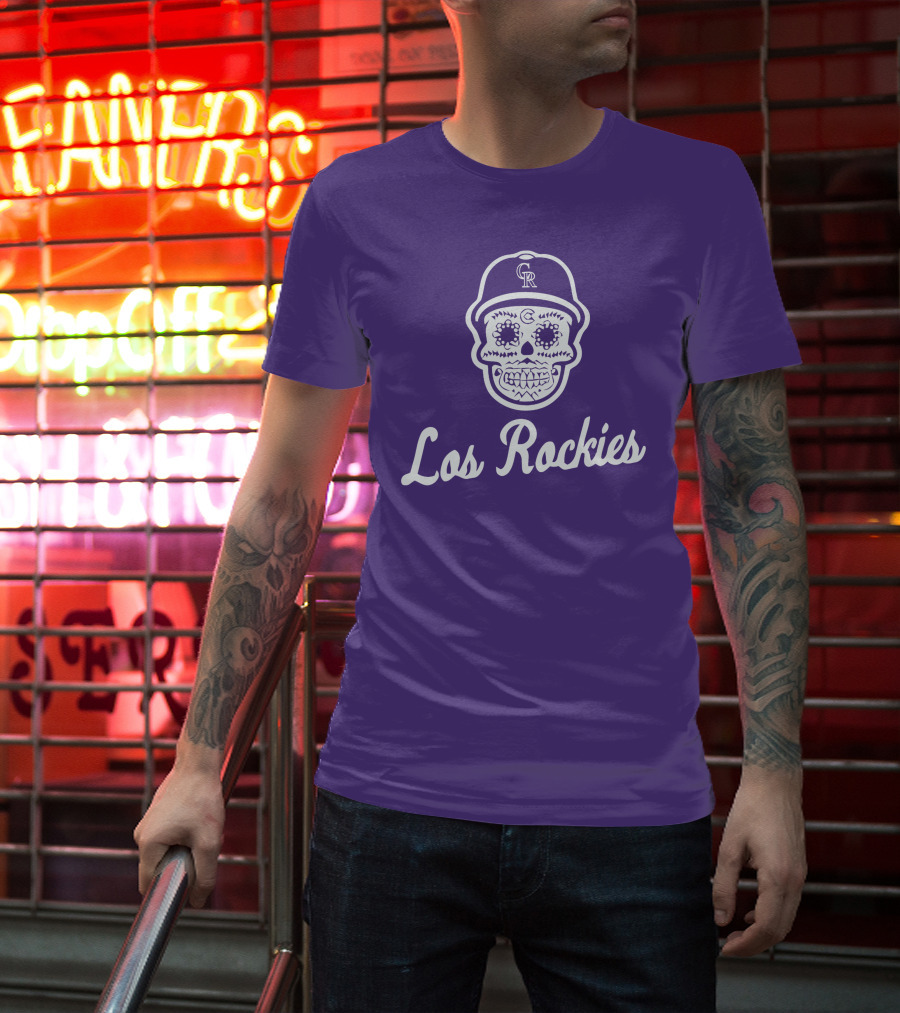 Los Rockies Calavera Sugar Skull Baseball Hat T-Shirt