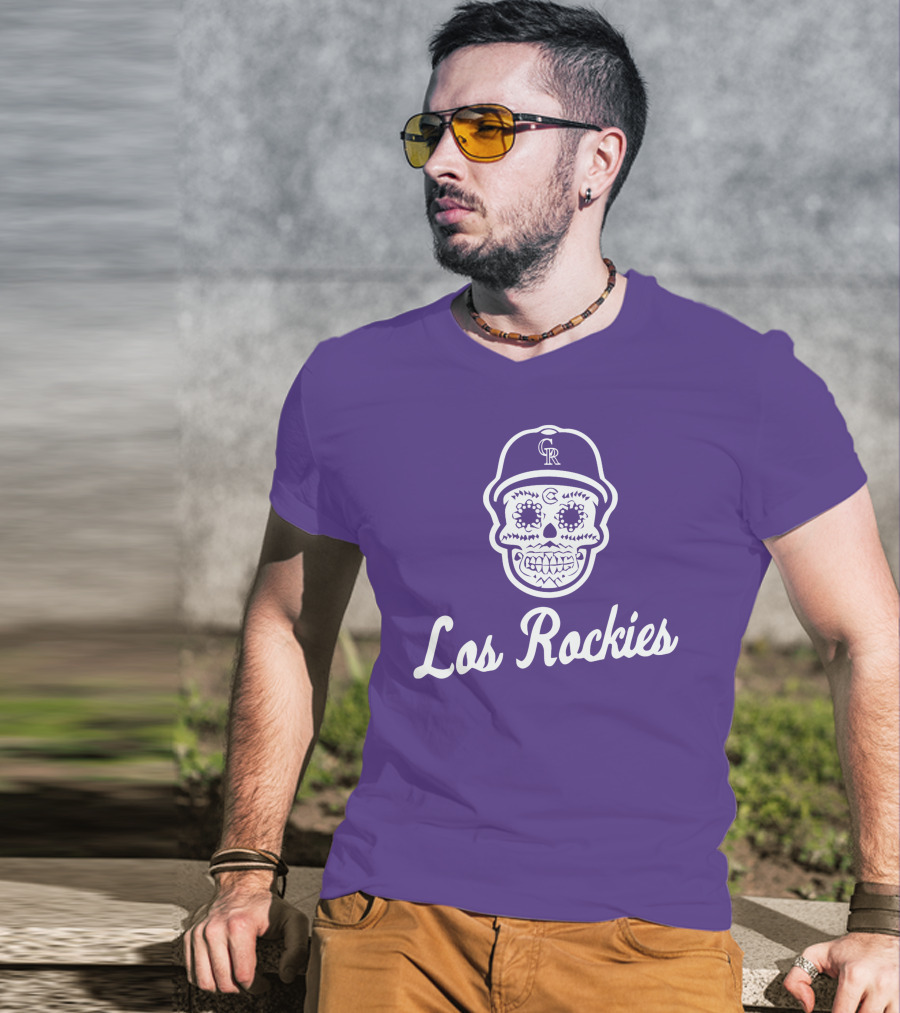 Los Rockies Calavera Sugar Skull Baseball Hat T-Shirt
