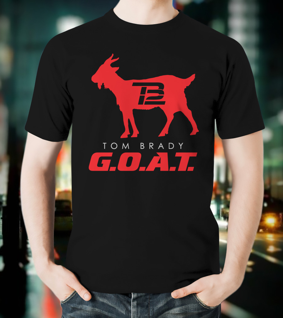 Tom Brady G.O.A.T. TB12 Logo Red Goat T-Shirt