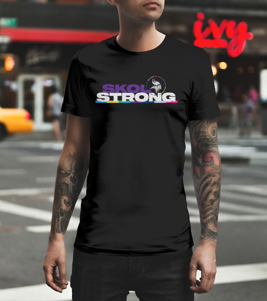 SKOL STRONG Viking Helmet Football Pride T-Shirt