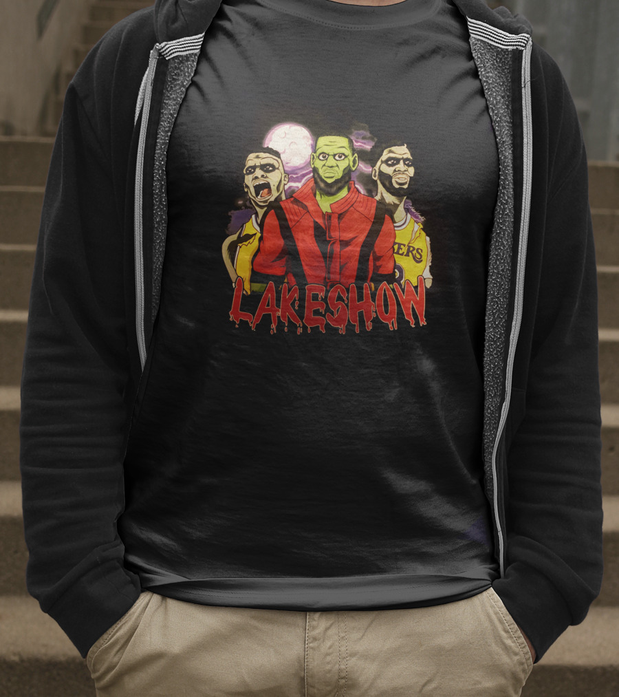Lakeshow Halloween Russ Bron Brow Lakers Monster Trio T-Shirt