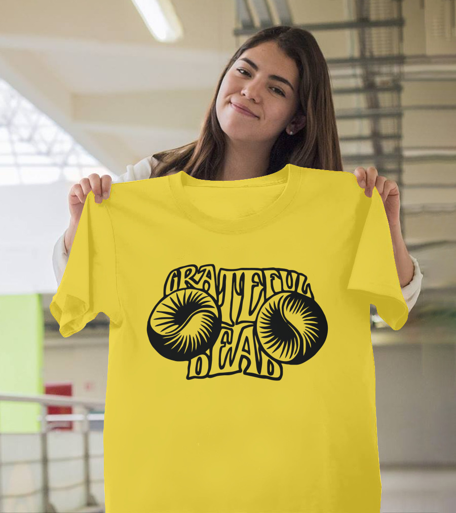 Grateful Dead Psychedelic Sunburst Yellow Background T-Shirt