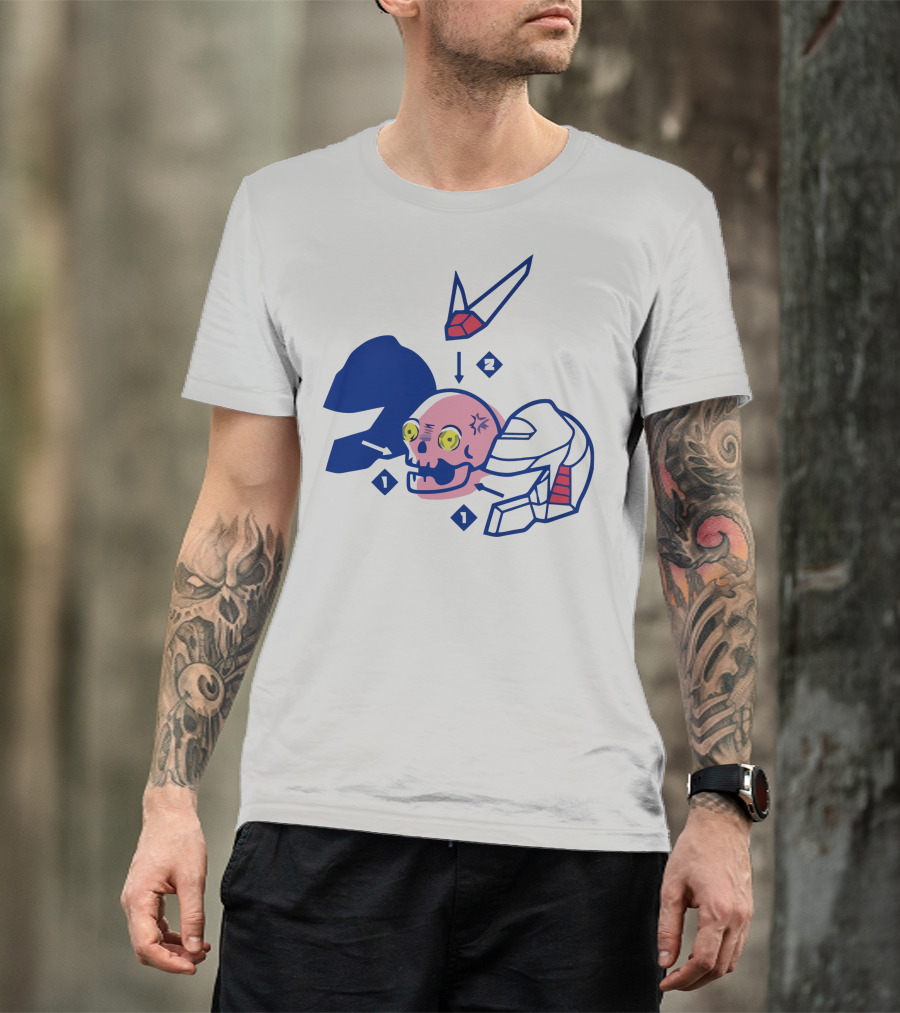 Pewdiepie Mecha Anatomy Skull Robot Disassembled T-Shirt