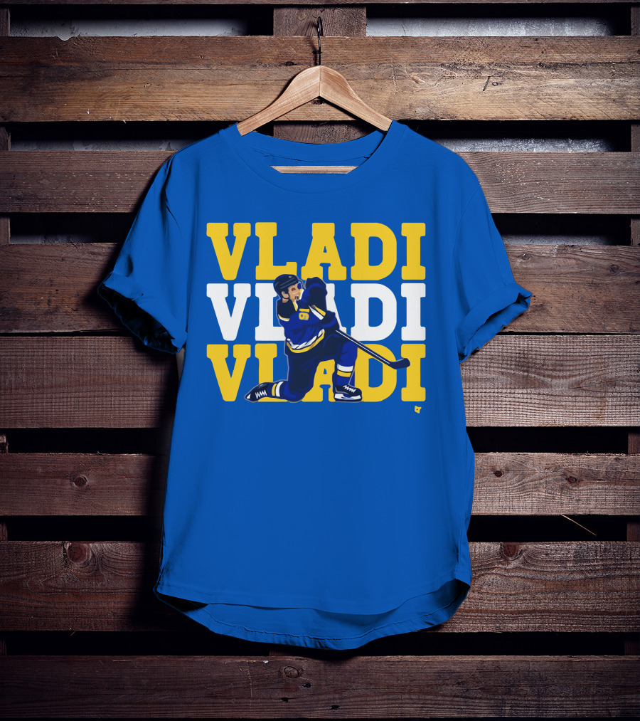 VLADI Chant Hockey Player In Blue And Yellow With Number 91 T-Shirt
