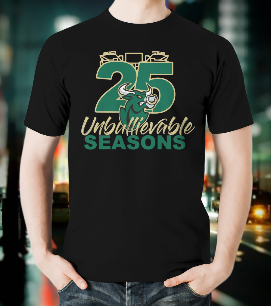 25 Unbullievable Seasons Bulls Stadium T-Shirt