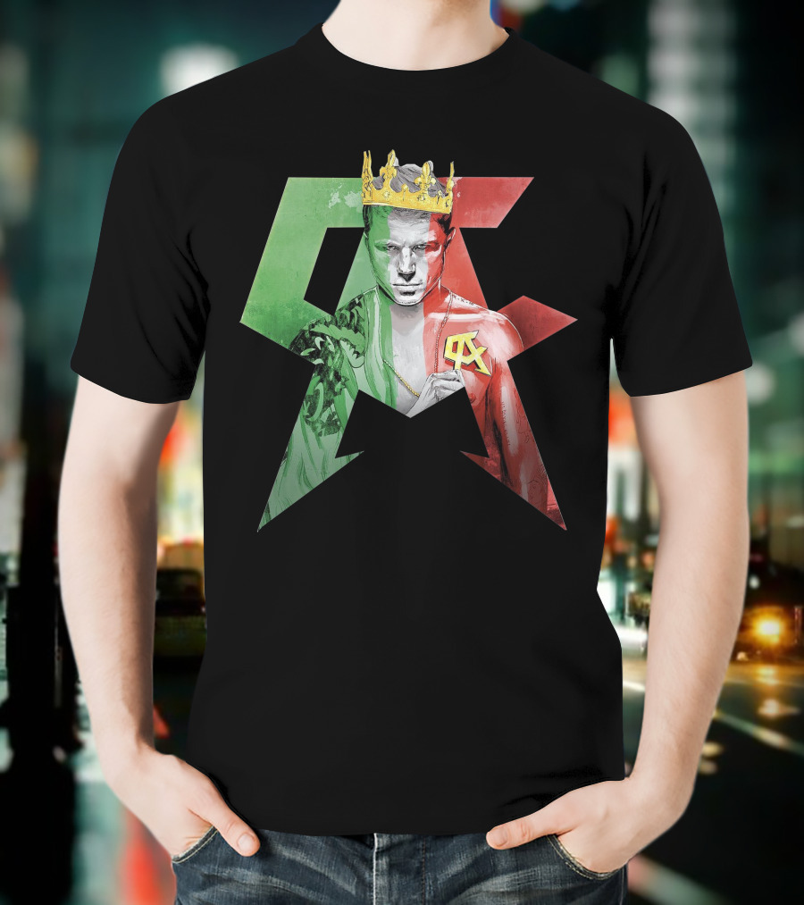 Canelo Champion King In Mexican Flag Colors With Crown And CA T-Shirt