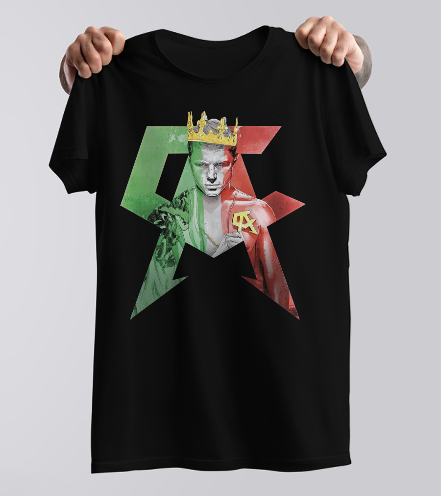 Canelo Champion King In Mexican Flag Colors With Crown And CA T-Shirt