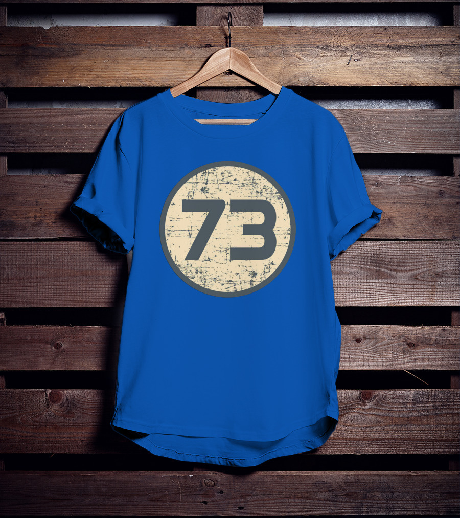 Big Bang Theory Sheldon Cooper 73 Vintage Distressed Blue Circle T-Shirt