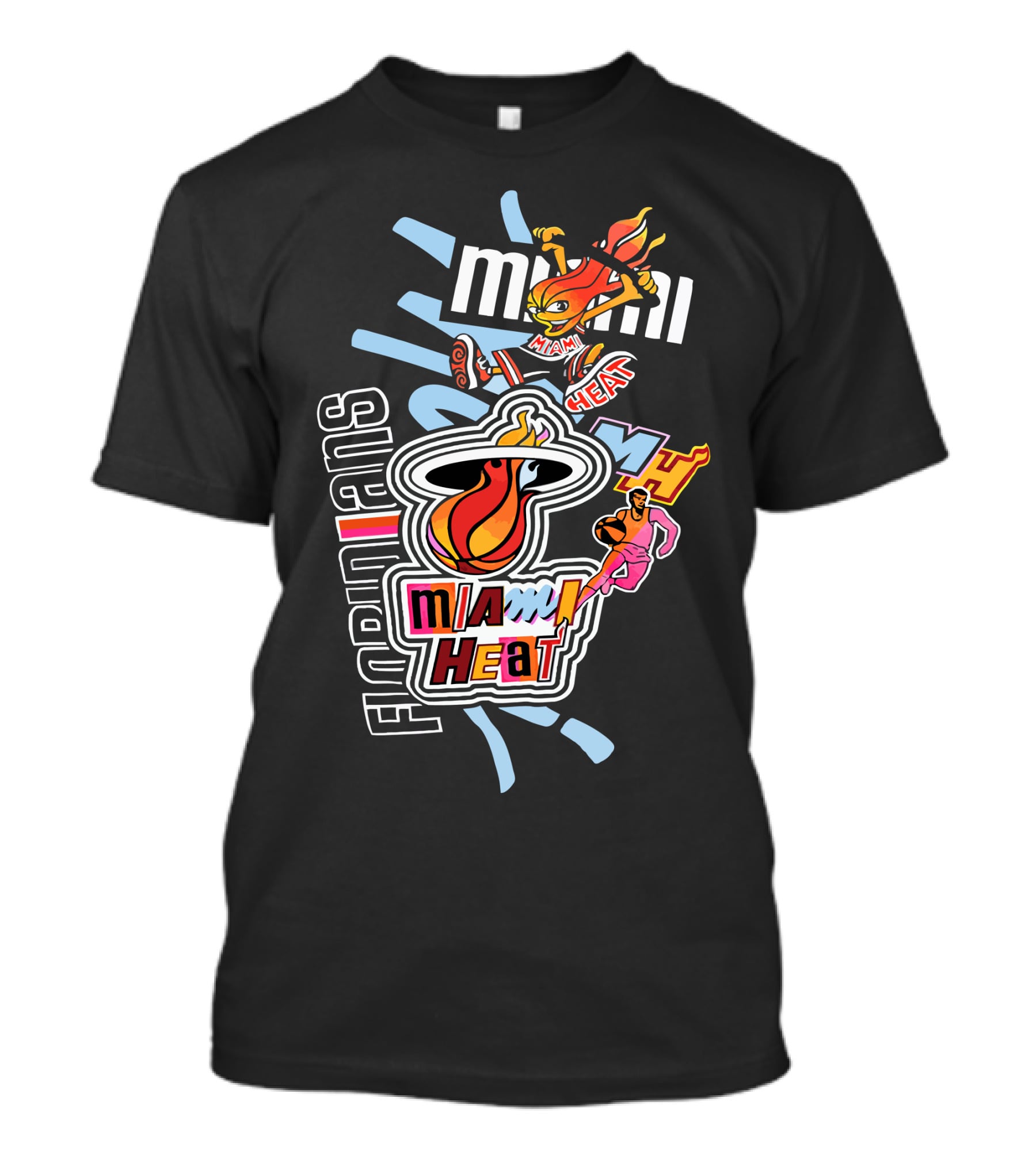 Miami Heat Basketball Mashup Midnight Madness Florida Icons T-Shirt