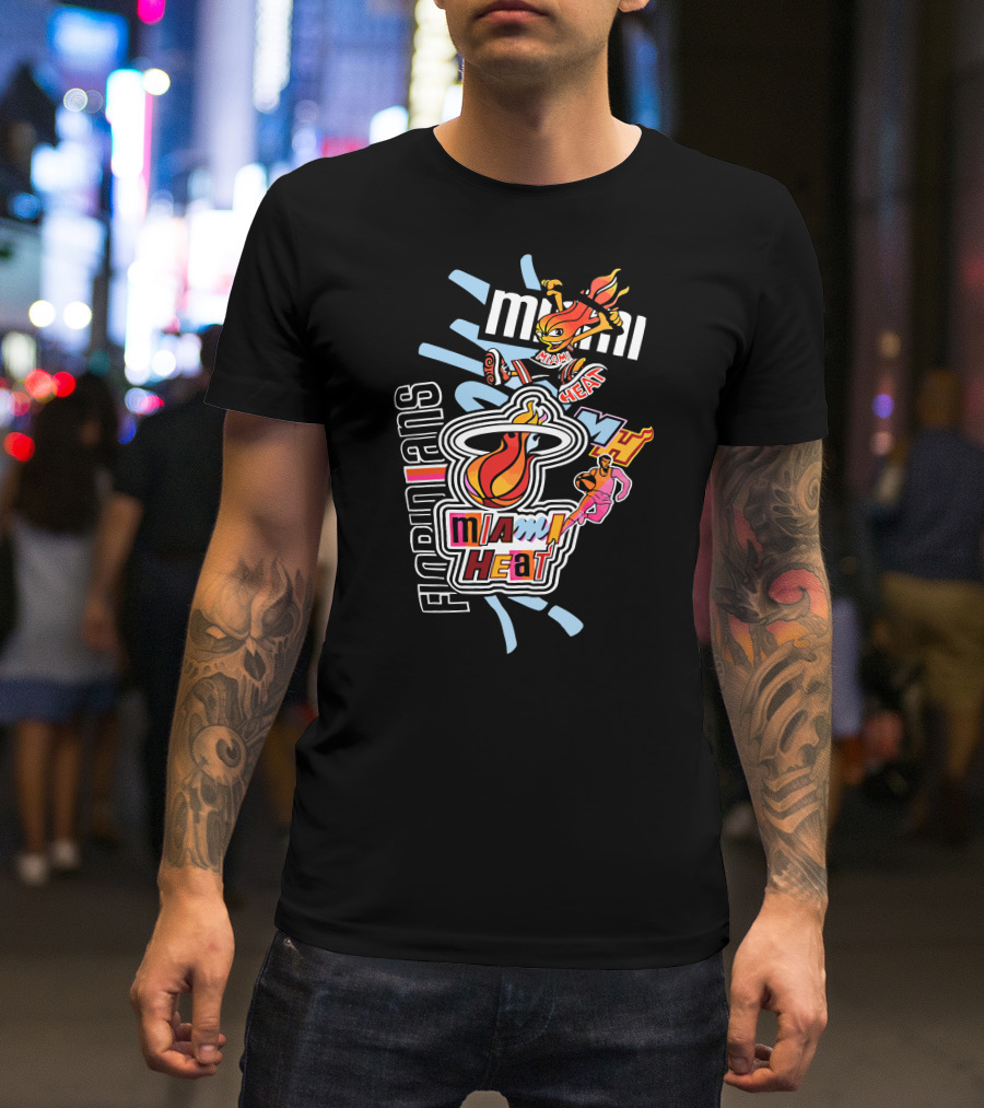Miami Heat Basketball Mashup Midnight Madness Florida Icons T-Shirt
