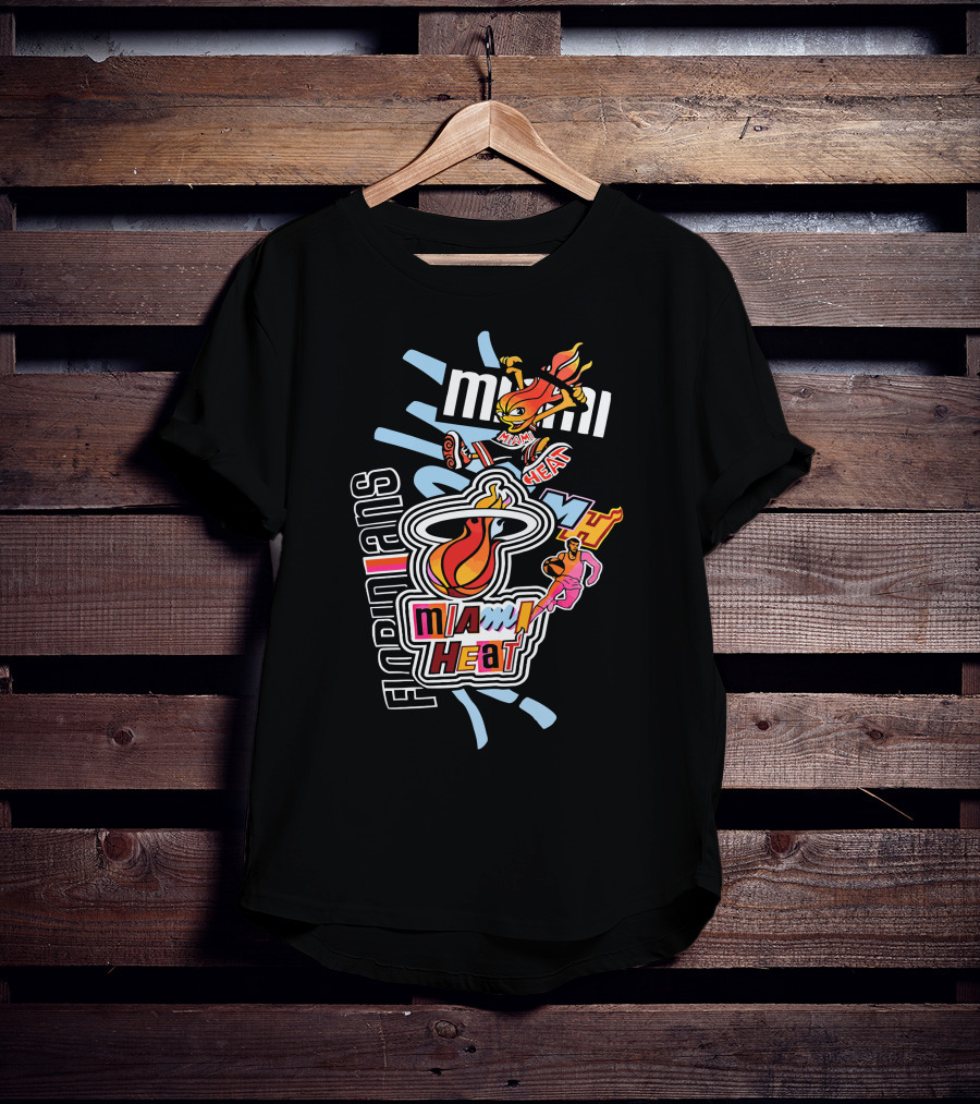 Miami Heat Basketball Mashup Midnight Madness Florida Icons T-Shirt