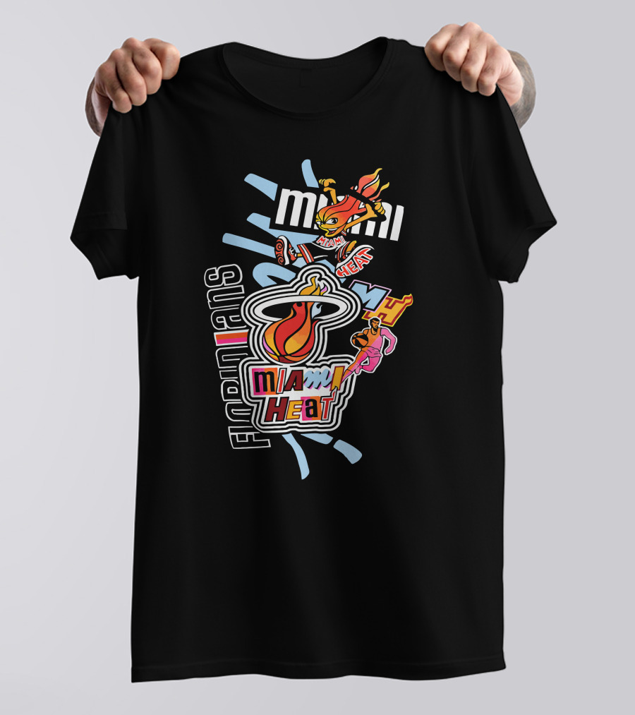 Miami Heat Basketball Mashup Midnight Madness Florida Icons T-Shirt
