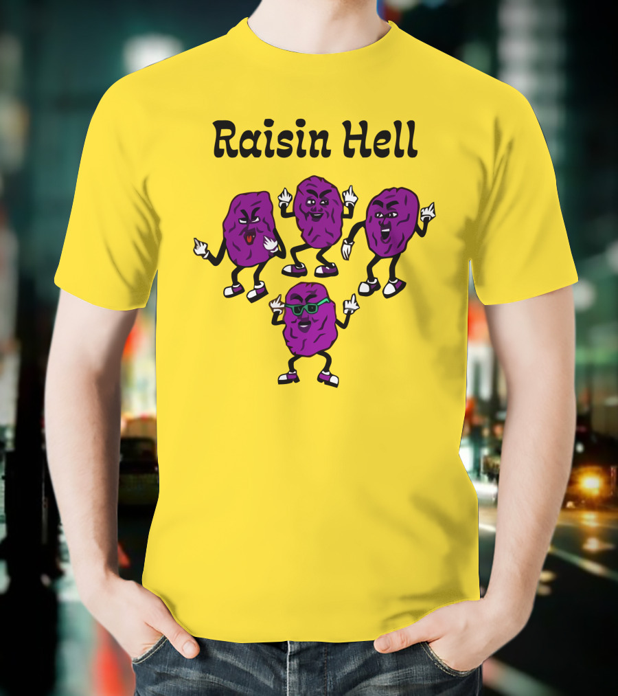 Raisin Hell Dancing Cartoon Purple Raisins T-Shirt