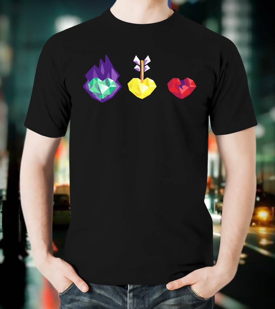 Grian 3 Lives Geometric Hearts With Flame Arrow And Broken T-Shirt