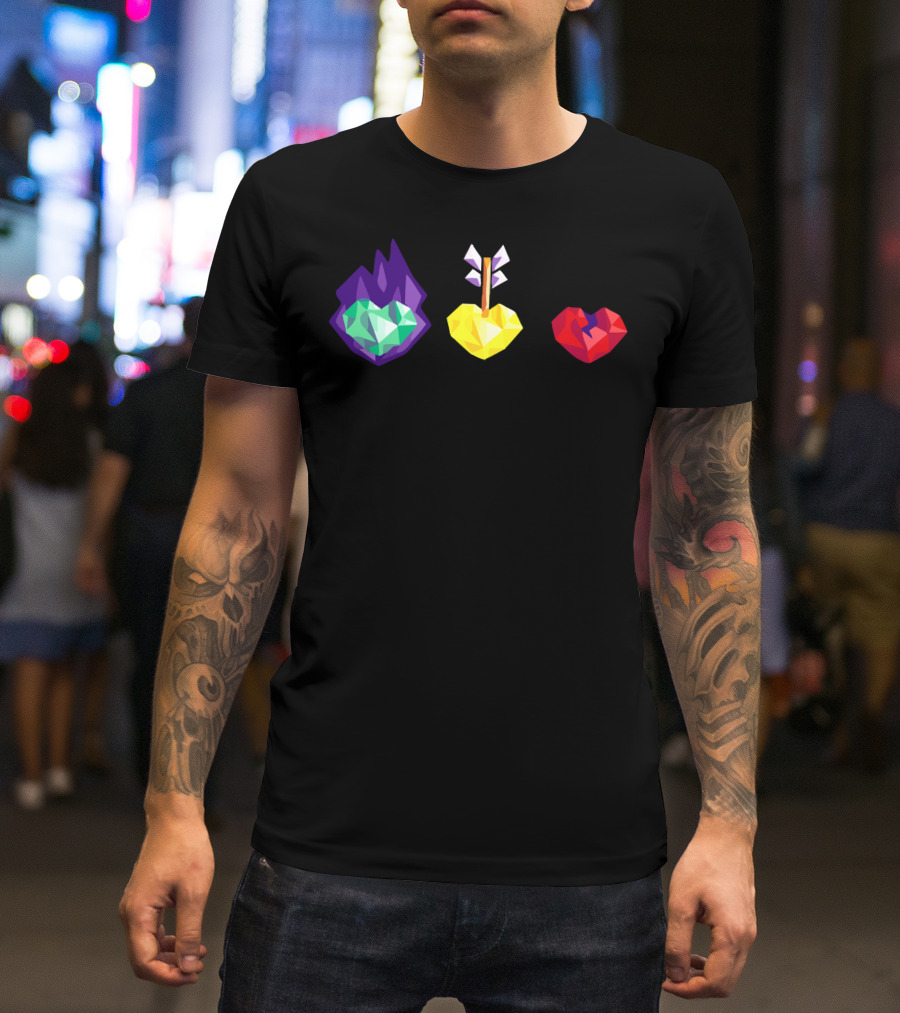Grian 3 Lives Geometric Hearts With Flame Arrow And Broken T-Shirt