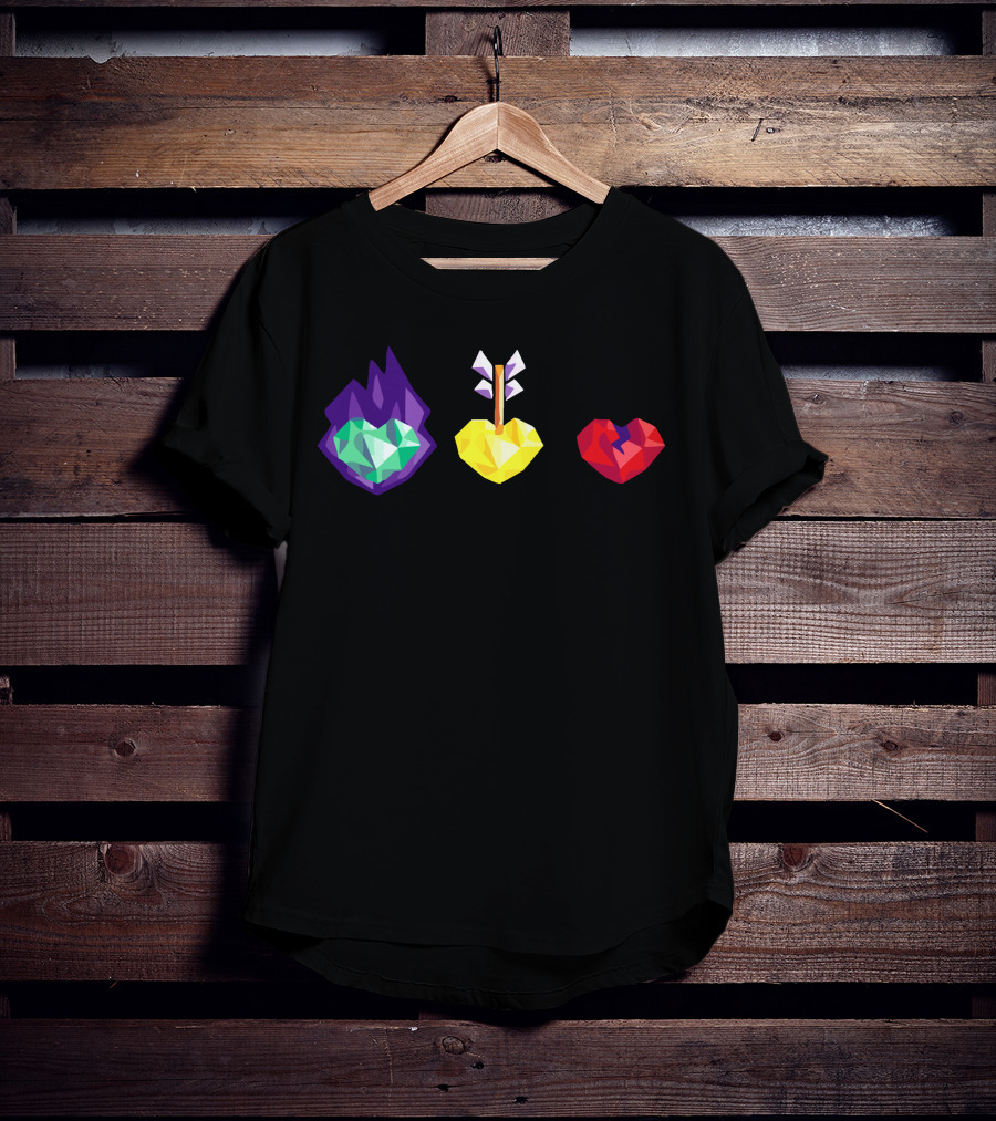 Grian 3 Lives Geometric Hearts With Flame Arrow And Broken T-Shirt