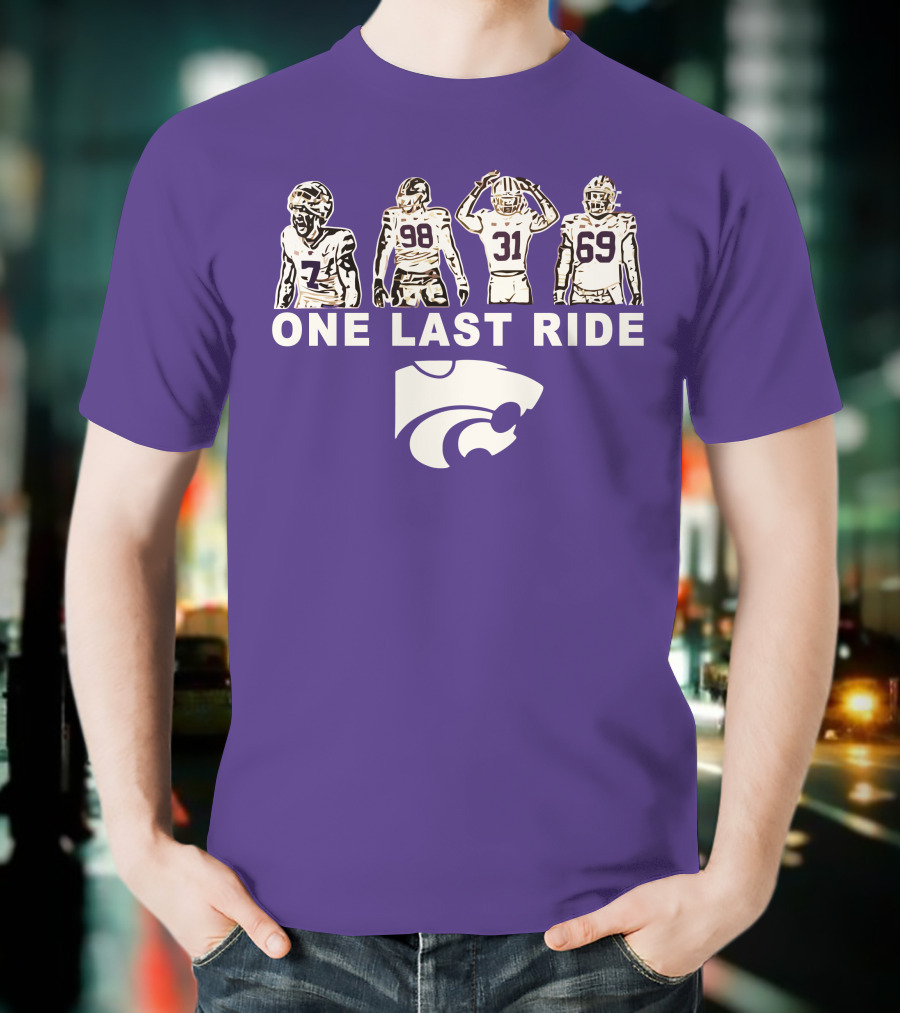 K-State Football One Last Ride Wildcats Players T-Shirt