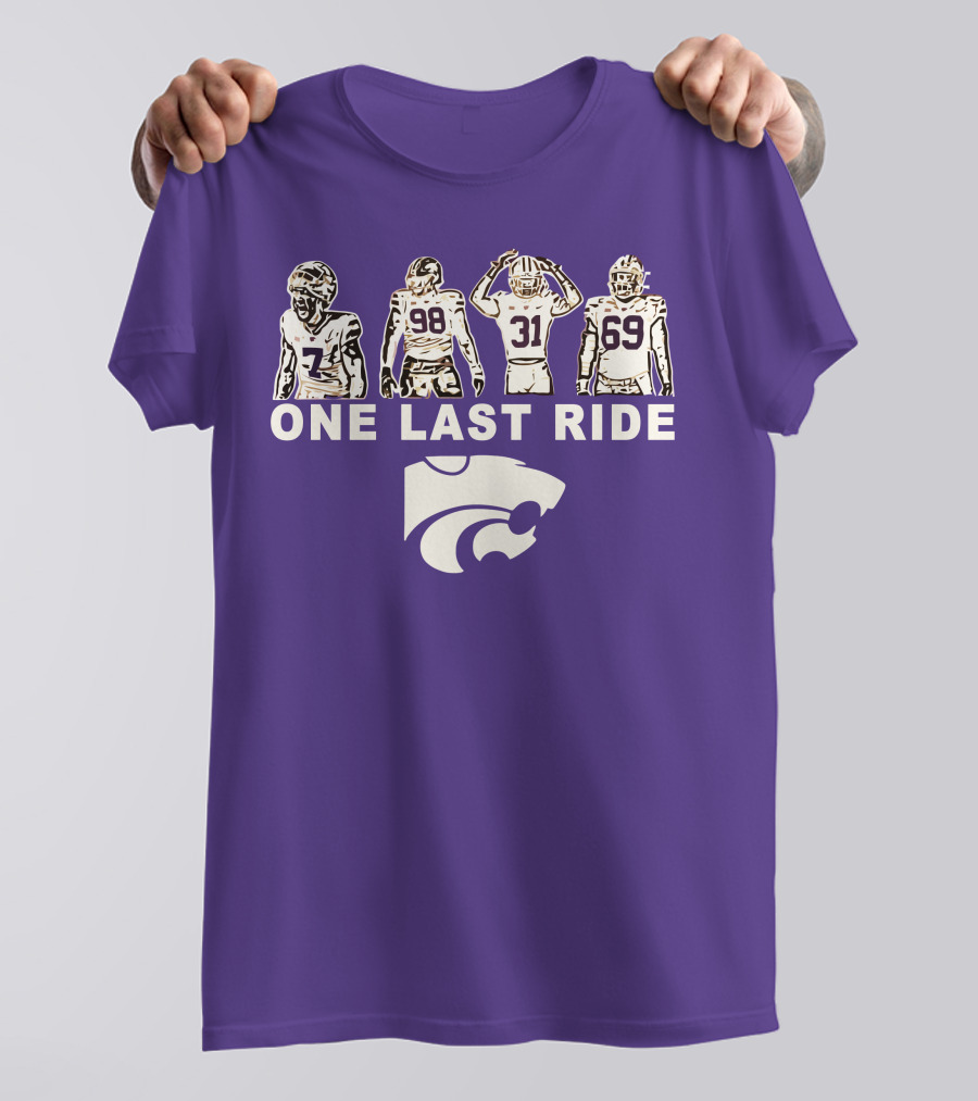 K-State Football One Last Ride Wildcats Players T-Shirt