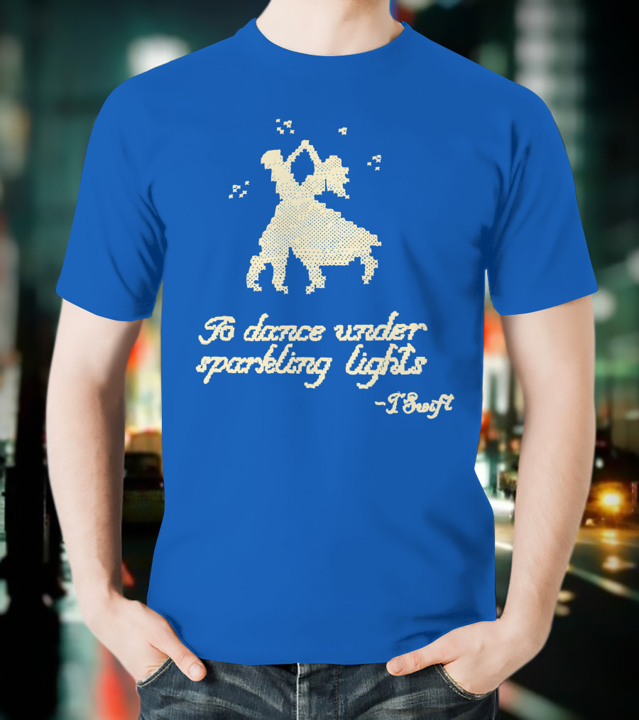 To Dance Under Sparkling Lights T Swift Christmas Tree Farm Blue T-Shirt
