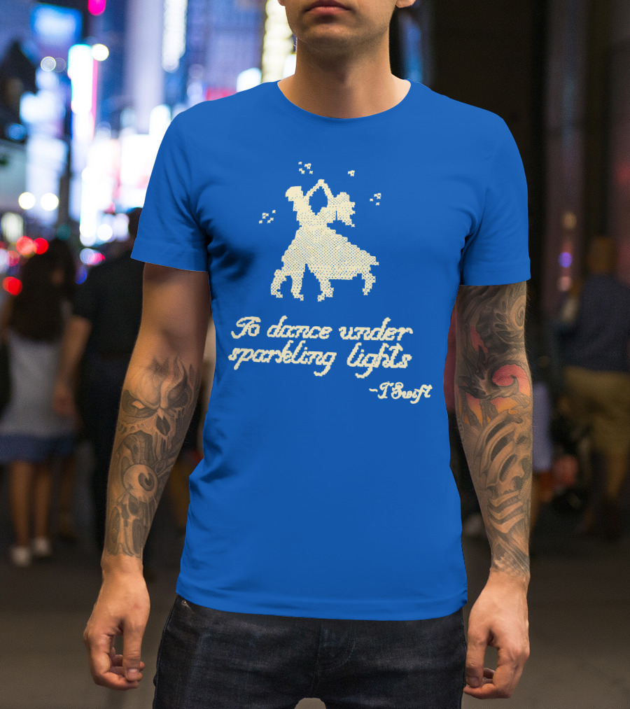 To Dance Under Sparkling Lights T Swift Christmas Tree Farm Blue T-Shirt