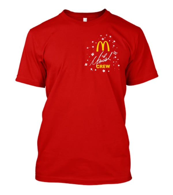 McDonald's Mariah Carey Crew Snowflakes Christmas Holiday T-Shirt