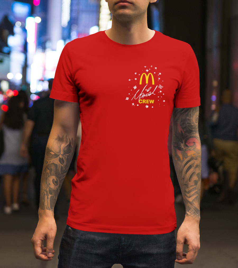 McDonald's Mariah Carey Crew Snowflakes Christmas Holiday T-Shirt