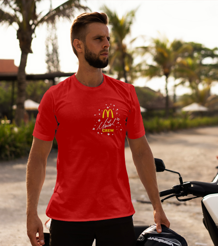 McDonald's Mariah Carey Crew Snowflakes Christmas Holiday T-Shirt