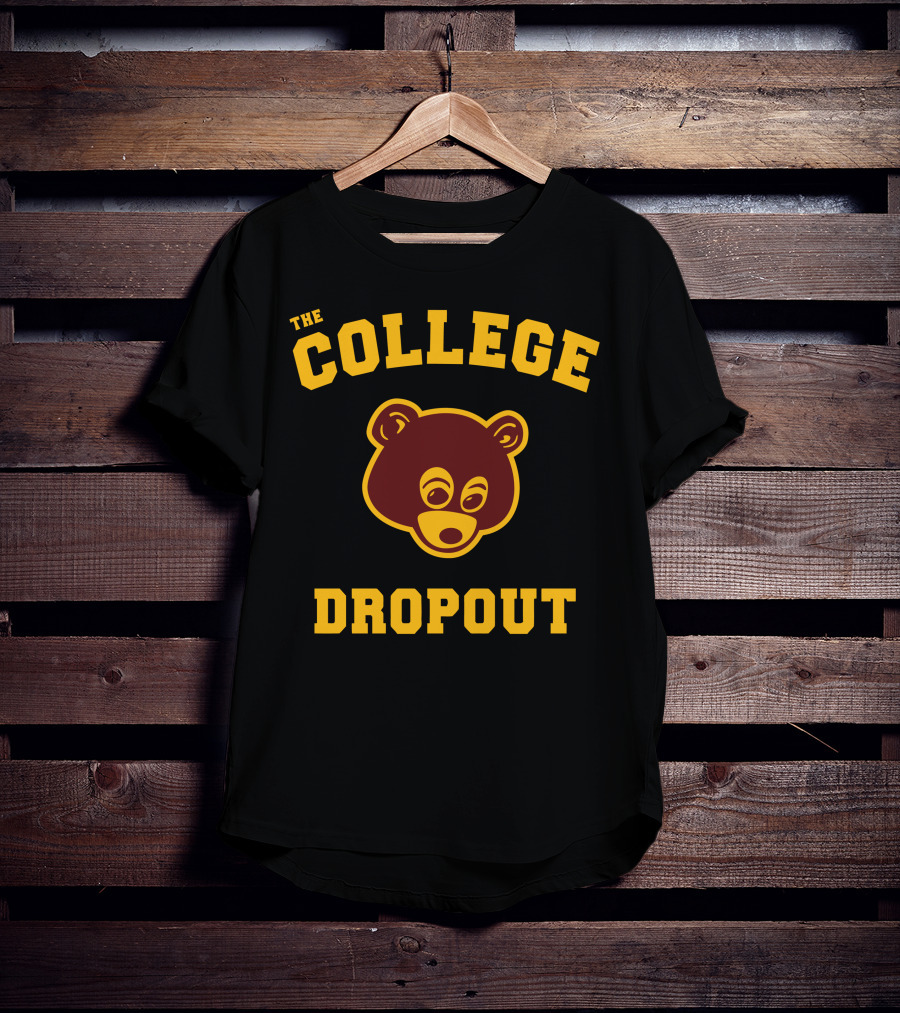 The College Dropout Bear Face Design In T-Shirt