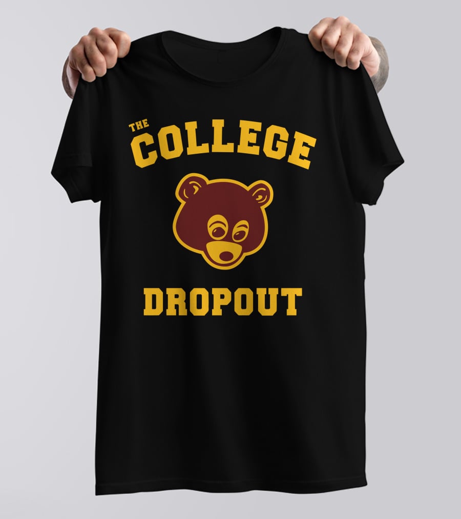 The College Dropout Bear Face Design In T-Shirt