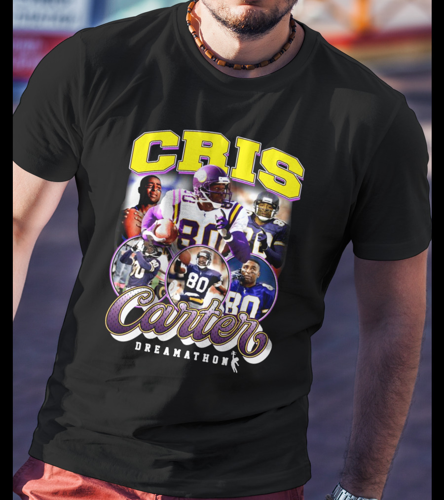 Cris Carter 80 Dreamathon Football Legends T-Shirt
