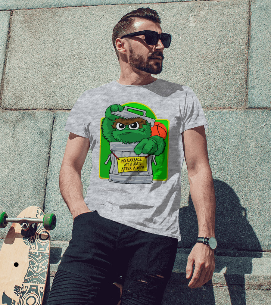 No Garbage Attitudes After A Win Eric Musselman Inspired Furry Trash Can Creature T-Shirt