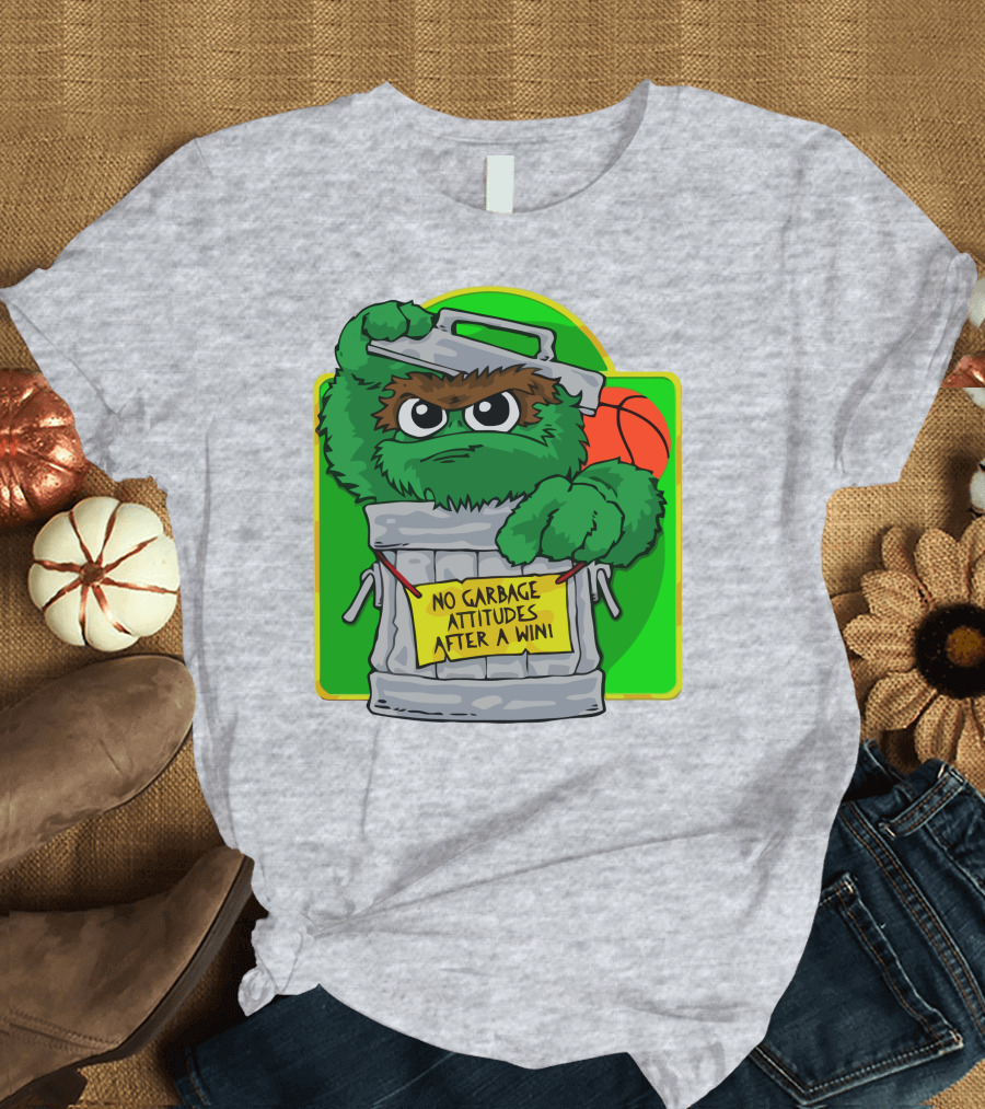 No Garbage Attitudes After A Win Eric Musselman Inspired Furry Trash Can Creature T-Shirt