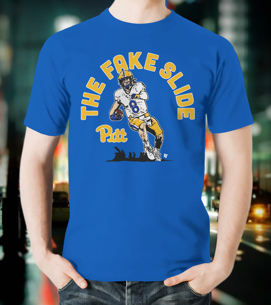 Pitt Kenny Pickett The Fake Slide Football Action T-Shirt