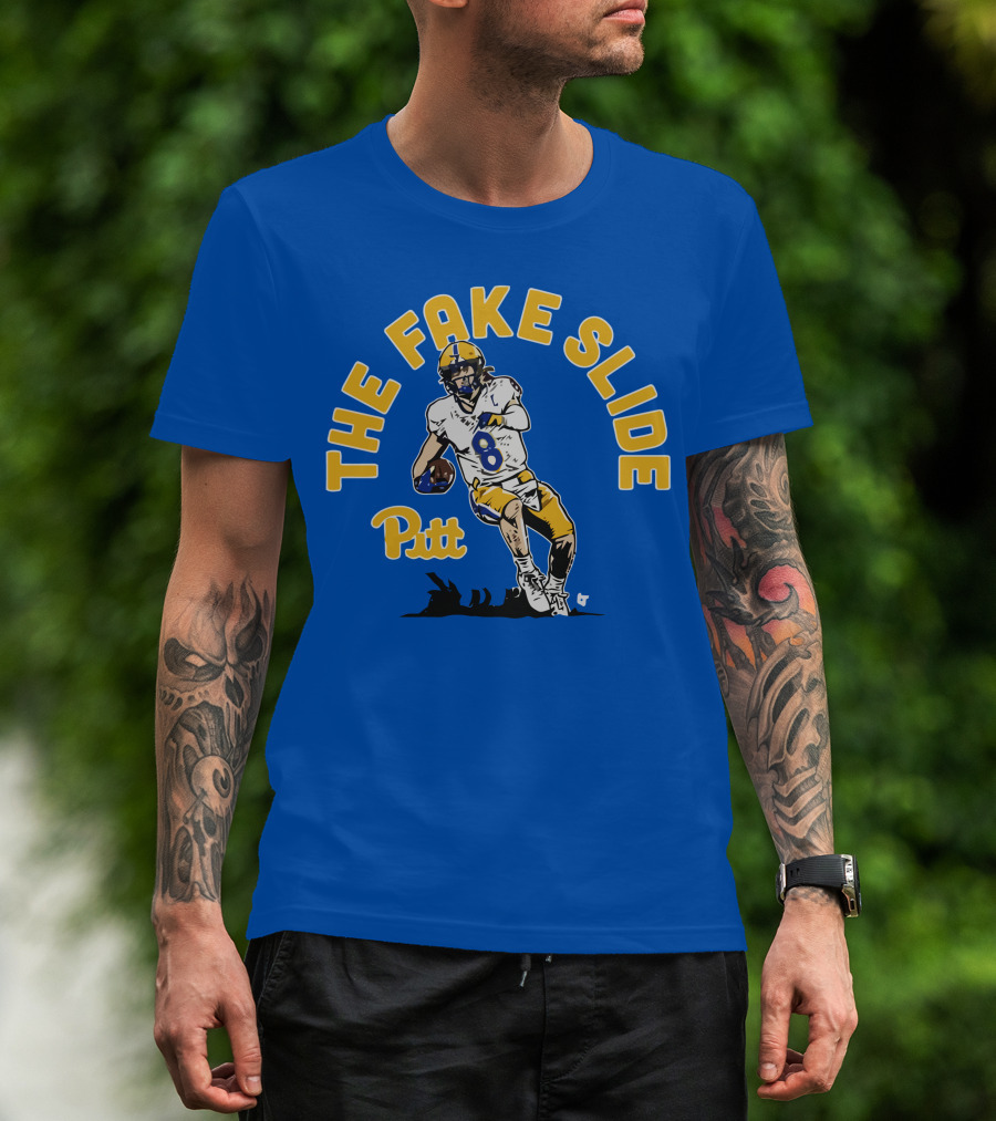 Pitt Kenny Pickett The Fake Slide Football Action T-Shirt