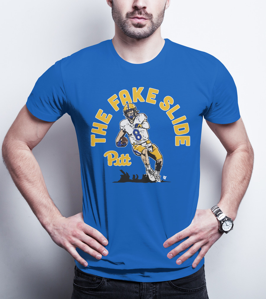 Pitt Kenny Pickett The Fake Slide Football Action T-Shirt