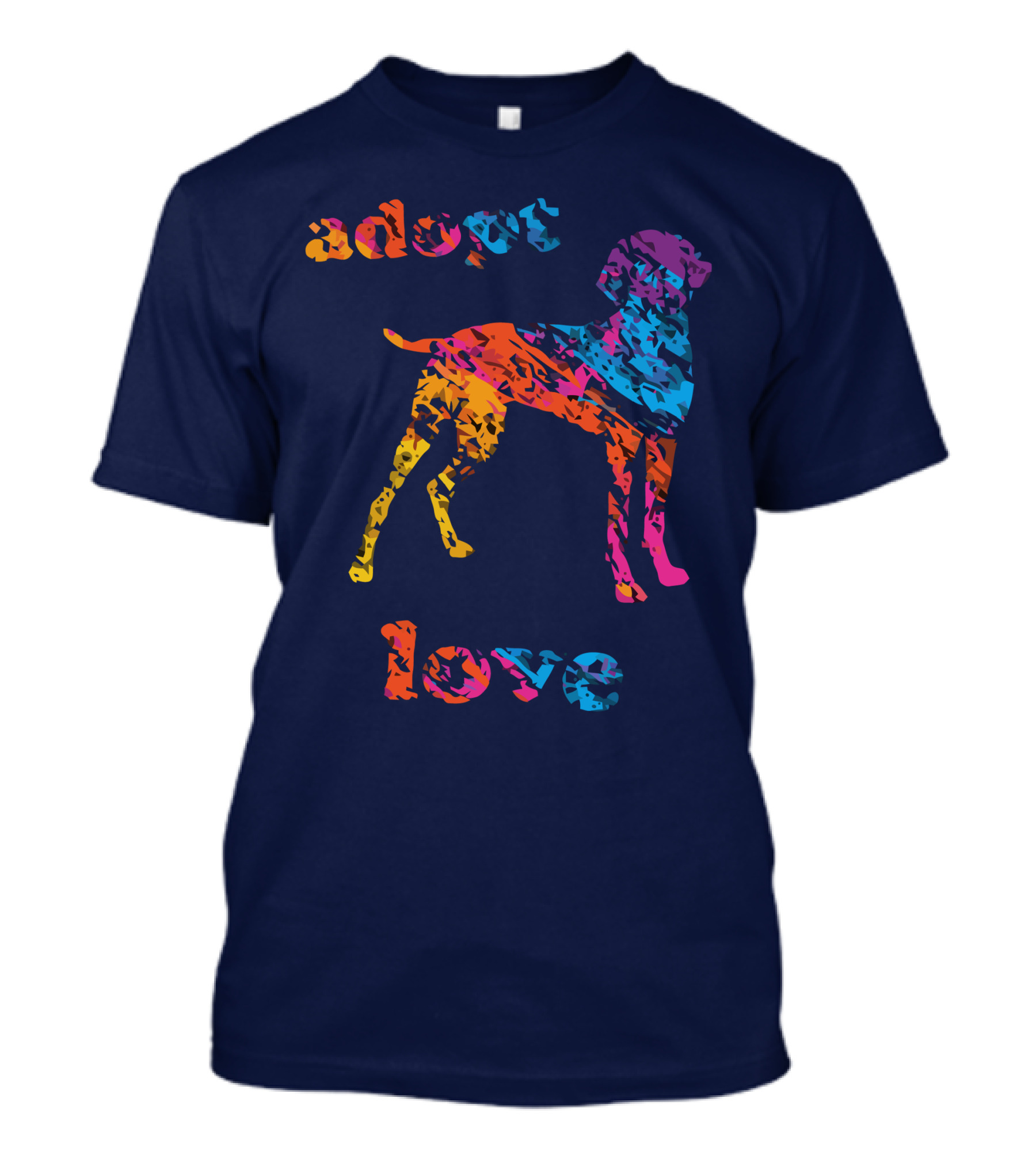 Adopt Love Rescue Dog Colorful T-Shirt