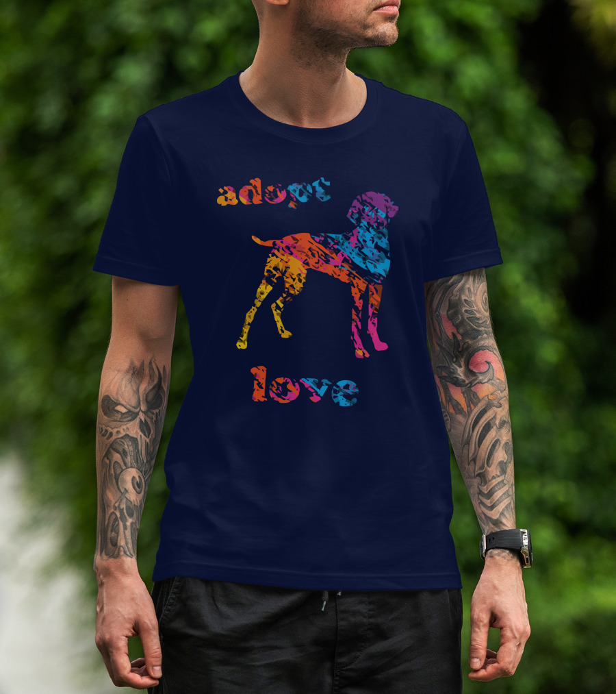 Adopt Love Rescue Dog Colorful T-Shirt