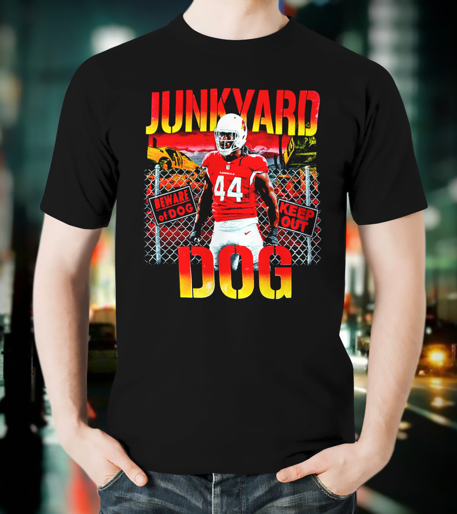 JunkYard Dog Beware Of Dog Keep Out 44 Football Player T-Shirt