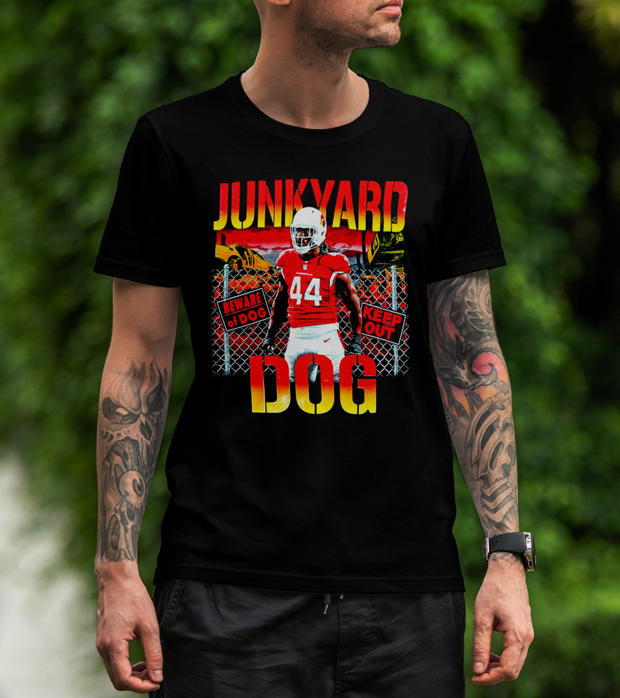 JunkYard Dog Beware Of Dog Keep Out 44 Football Player T-Shirt